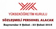 Yükseköğretim Kurulu Başkanlığı Sözleşmeli Personel Alımı